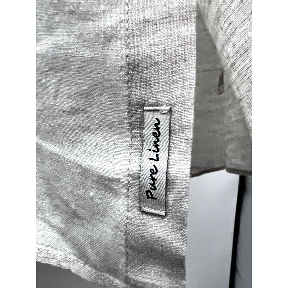 Free Line Athens Mens Beige Linen Button Up Casual Shirt XL Lightweight - Picture 5 of 9